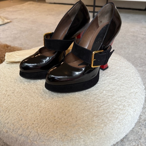 Marni Black and Red Mary Jane Heels